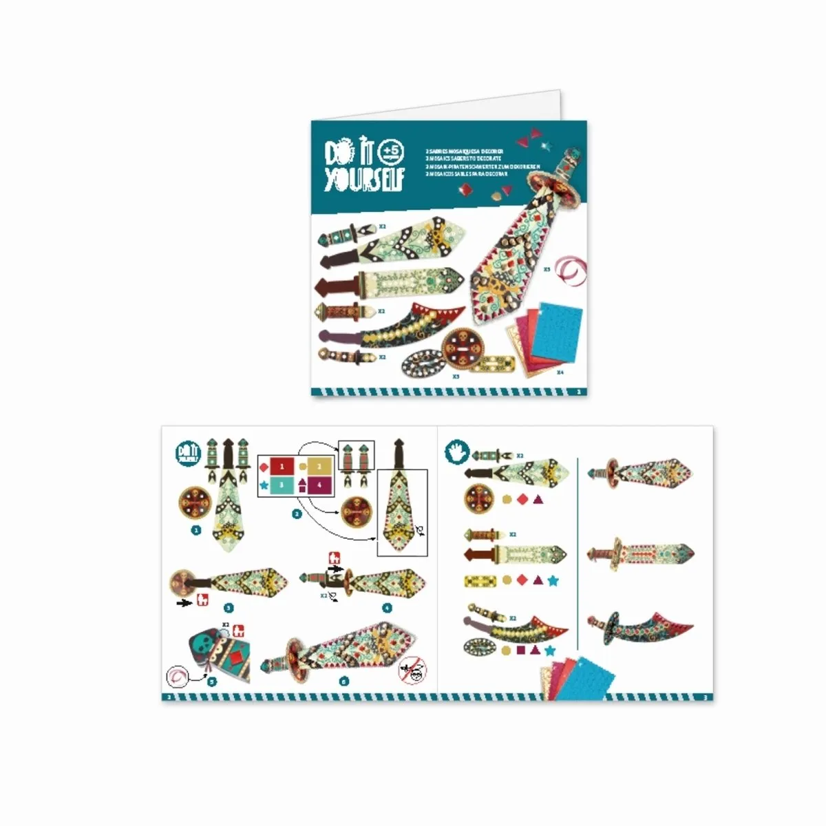Djeco Like A Pirate Mozaïeken & Stickers Multicolor - afbeelding 3 van 6