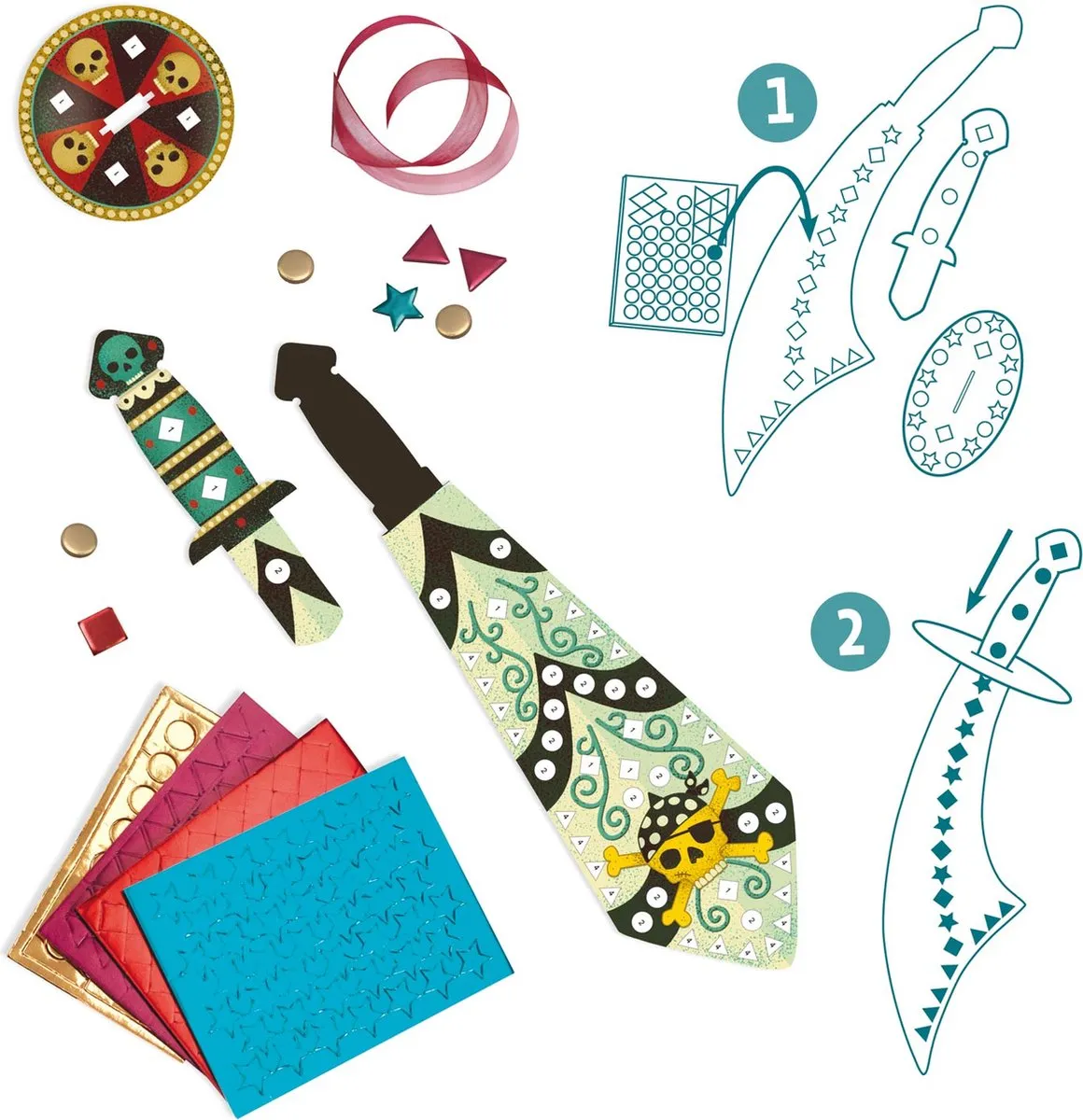 Djeco Like A Pirate Mozaïeken & Stickers Multicolor - afbeelding 4 van 6