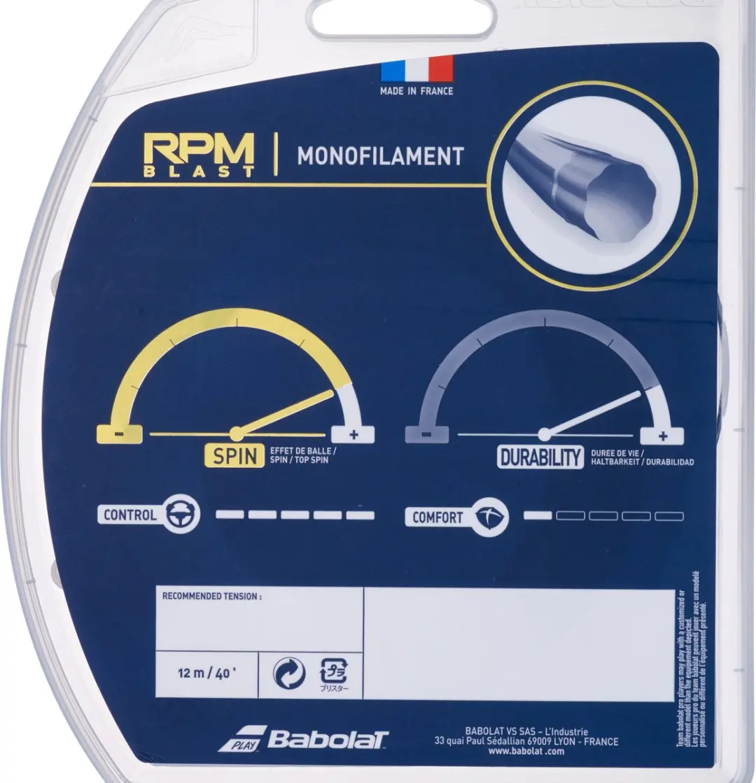 Babolat RPM Blast Tennissnaar 1.25mm - 12m - Zwart - afbeelding 2 van 6