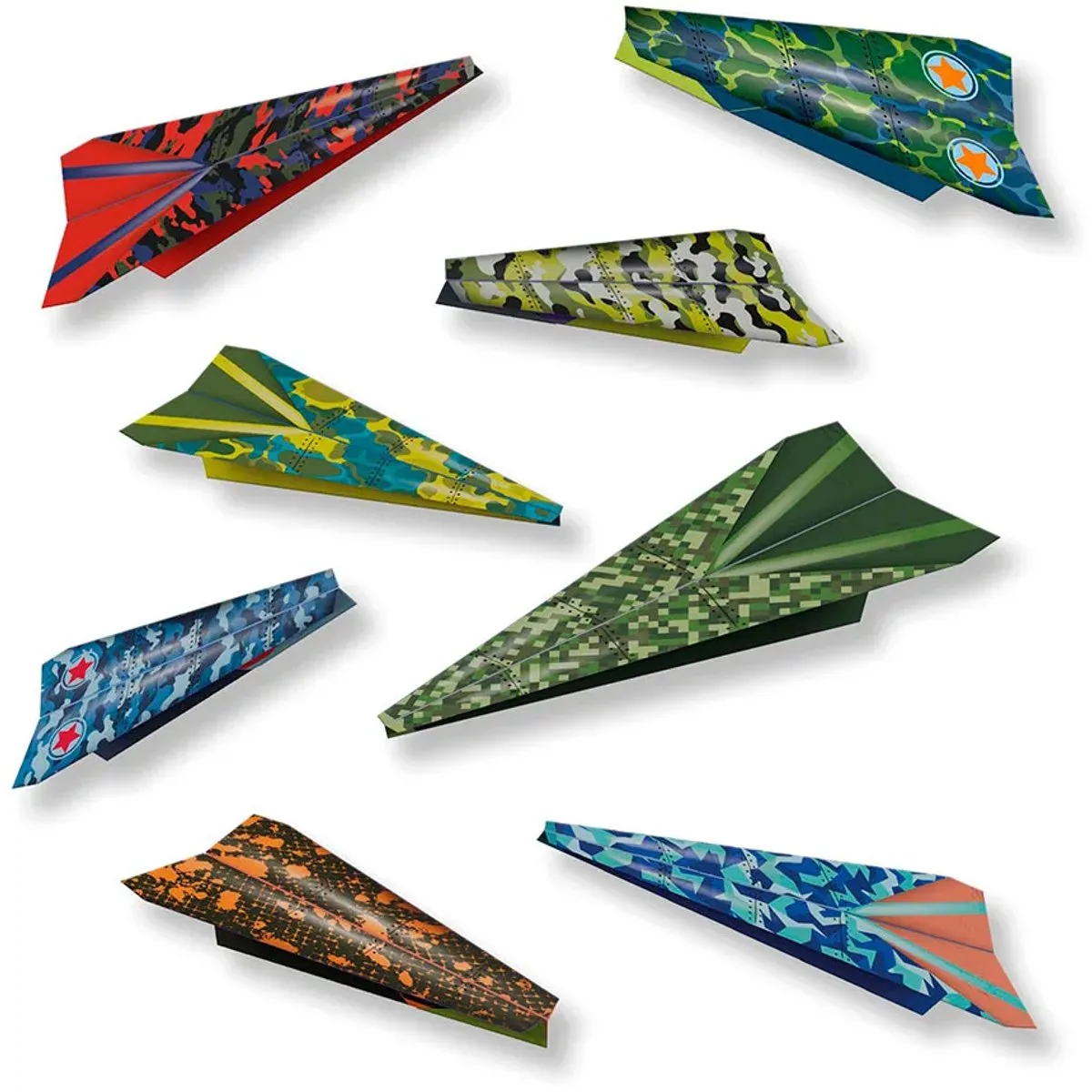 SES Creative Papieren Vliegtuigjes Knutselset - 8 Stuks