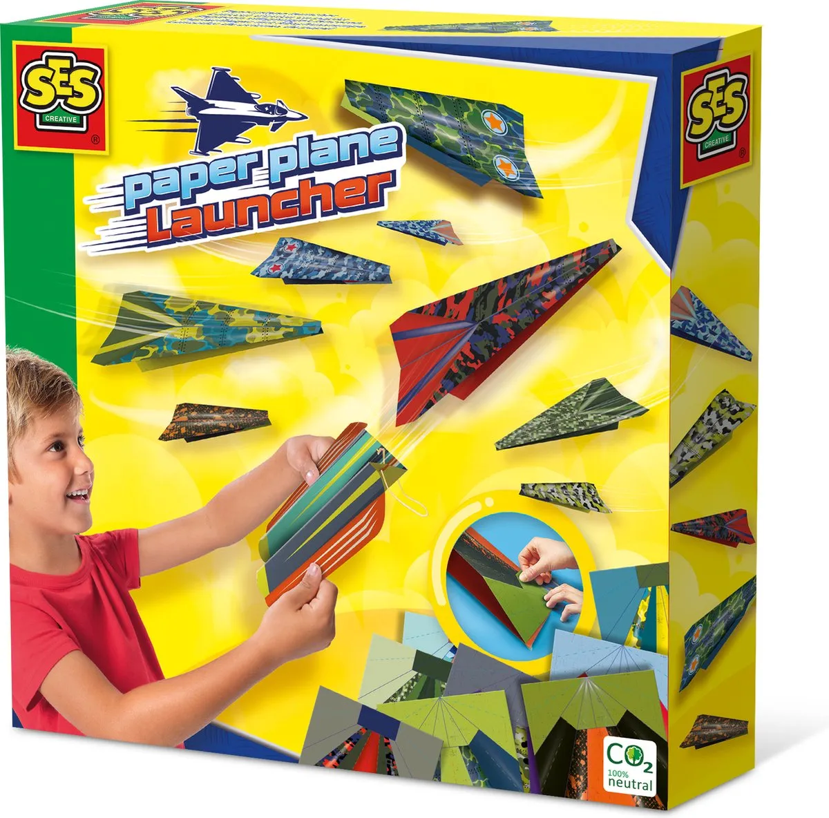 SES Creative Papieren Vliegtuigjes Knutselset - 8 Stuks