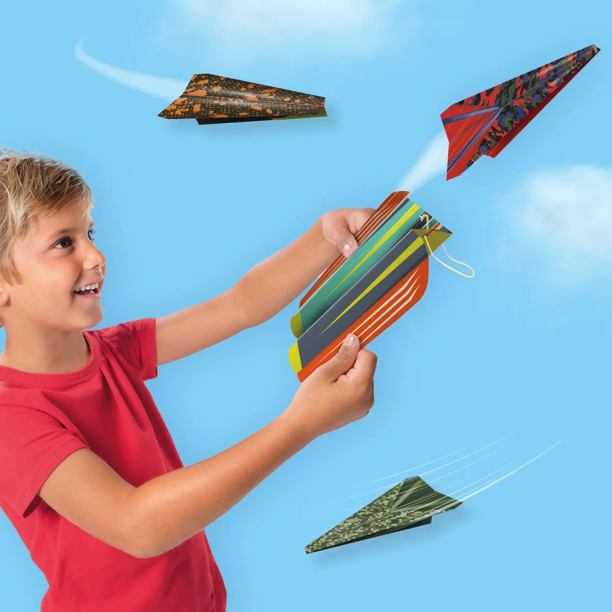 SES Creative Papieren Vliegtuigjes Knutselset - 8 Stuks