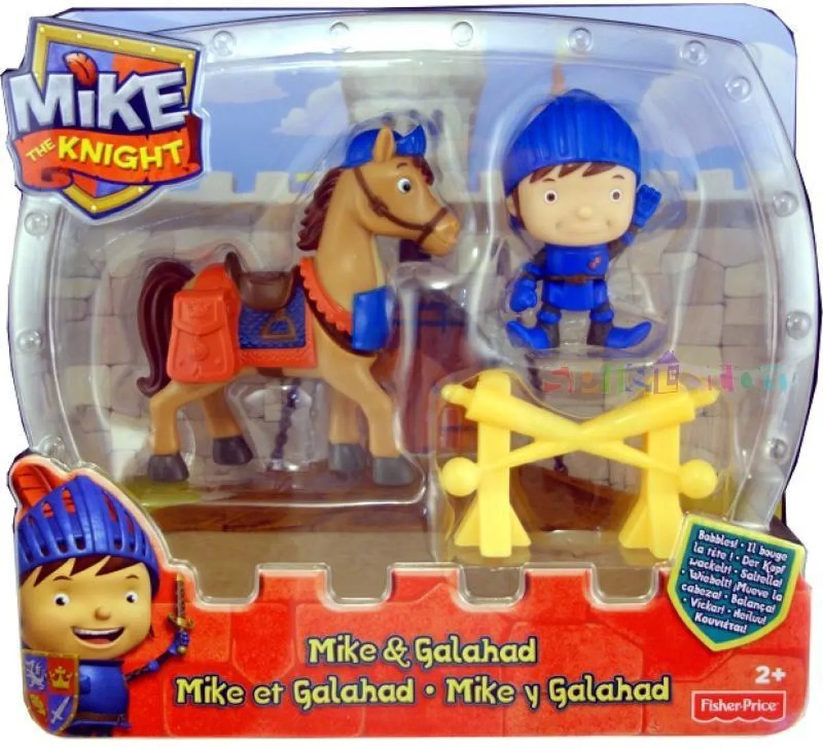 Mattel Mike & Galahad Y8366Y8367 - Blauw/Rood/Geel/Bruin