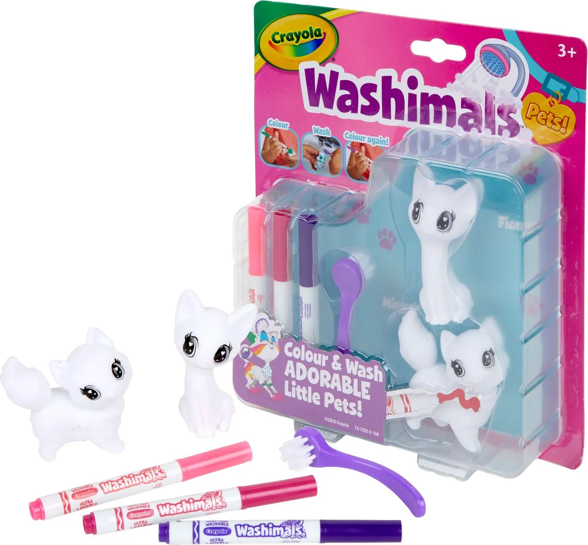 Crayola Washimals Uitbreidingsset Kat - 6 Stuks