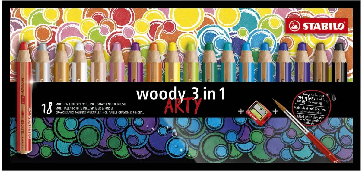 STABILO Woody 3-in-1 Multi Talent Kleurpotloodset 18 Stuks