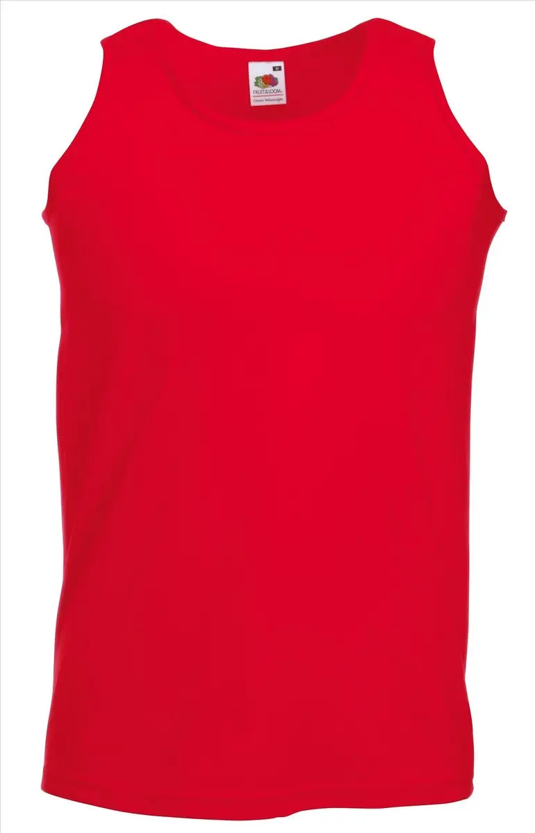 Set 2 stuks Rode Tanktop / sportshirt Fruit of the Loom maat XXXL
