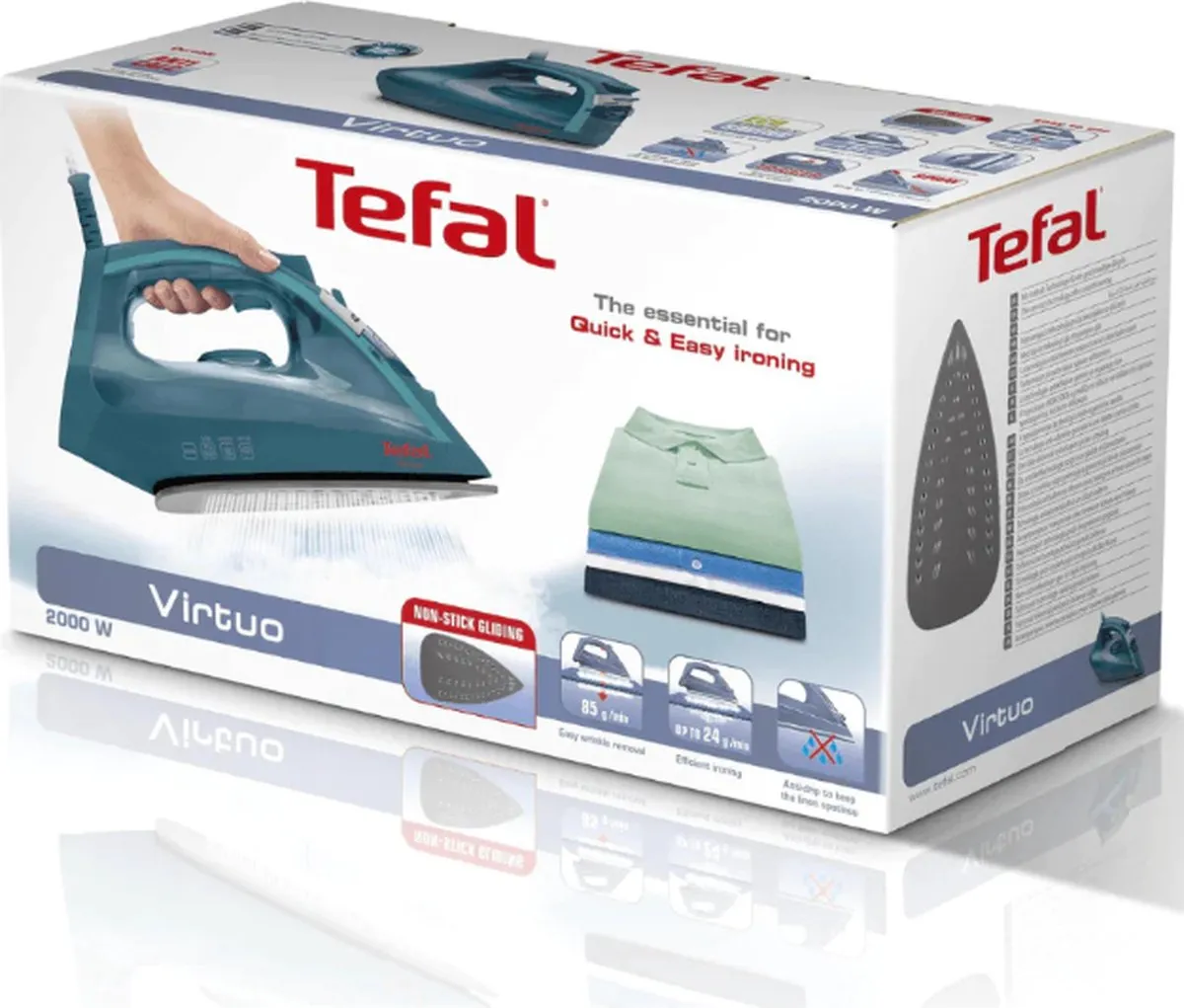 Tefal Virtuo FV1712EO Stoomstrijkijzer 2500W - Turquoise - afbeelding 6 van 6