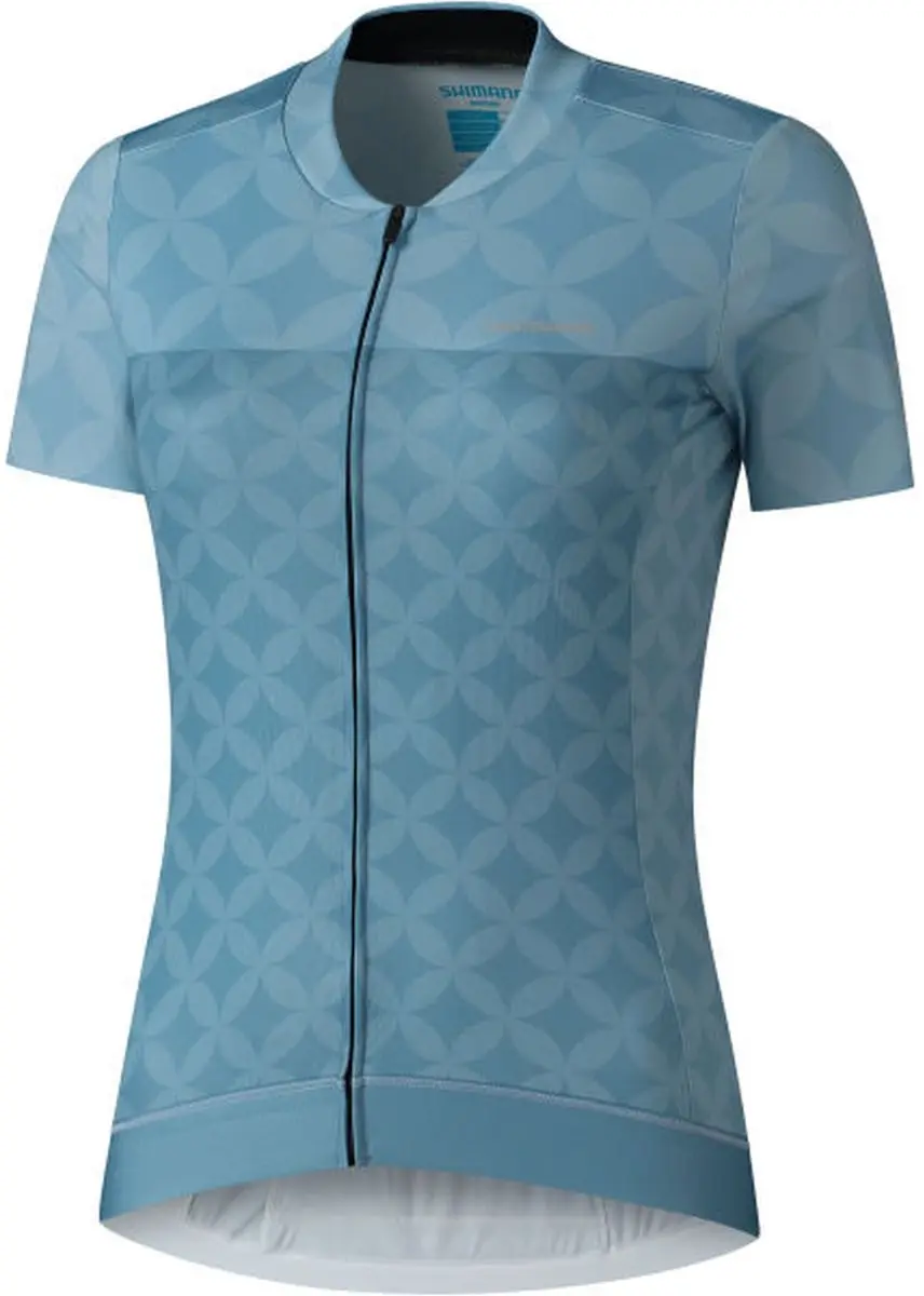 Shimano Sagami Korte Mouw Wielertrui Blauw S Vrouw