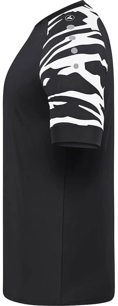 JAKO Wild Shirt Heren Korte Mouw - S - Wit/Zwart