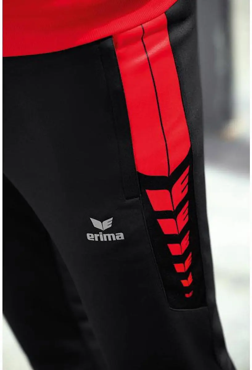 Erima Six Wings Worker Broek Kinderen 164 - Zwart/Rood