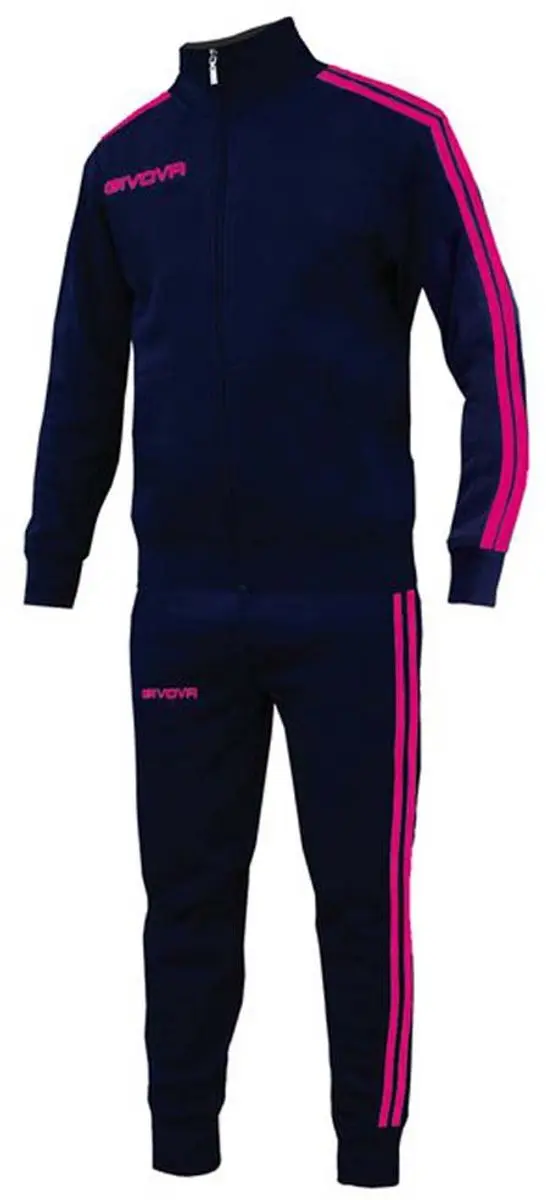 Givova Academy Cotton Terry Trainingspak - Blauw/Fuchsia 10-12j - afbeelding 2 van 5