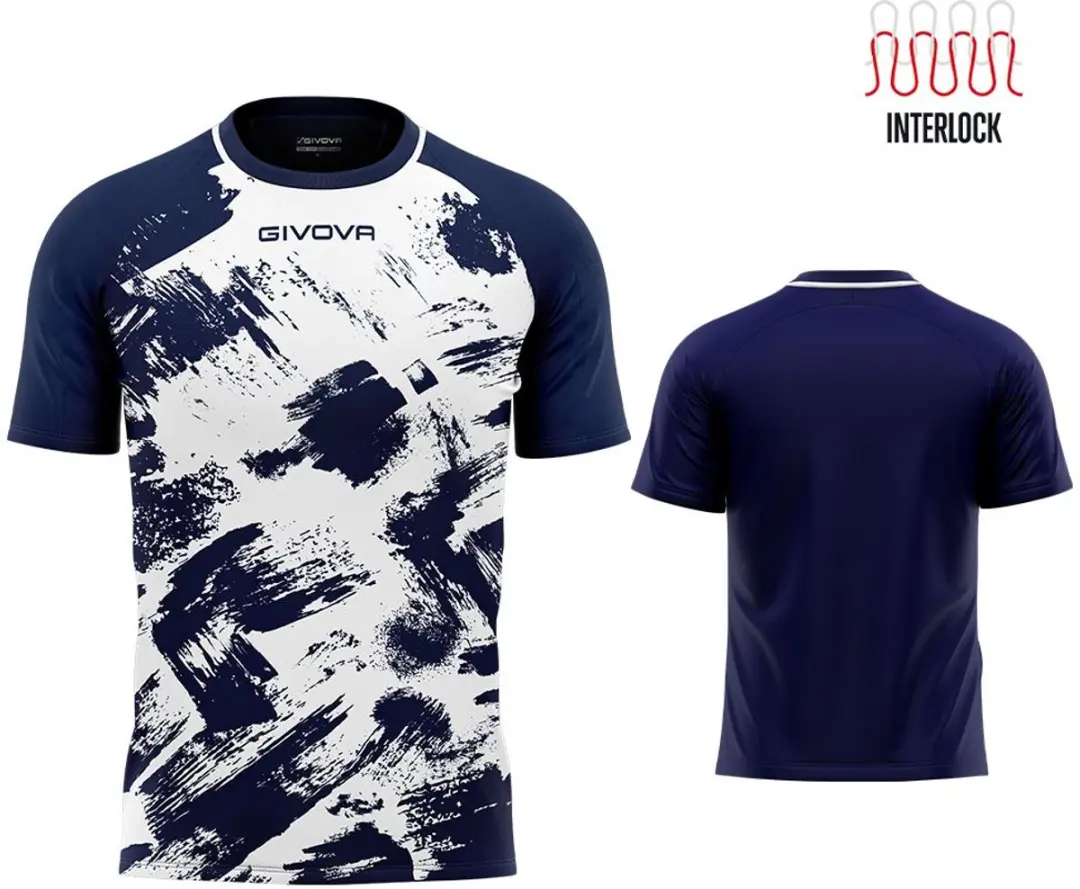 Givova Art Interlock Sportshirt - 3XL - Wit/Blauw