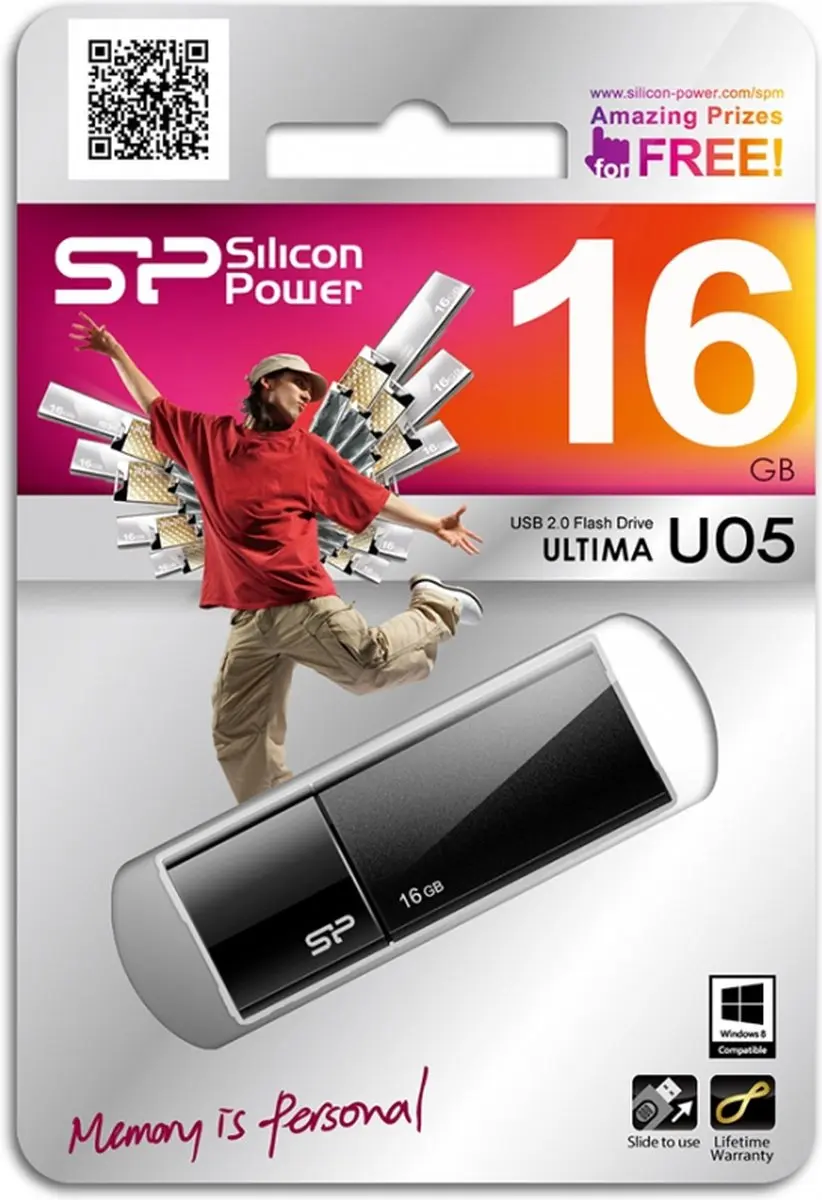 Silicon Power Ultima U05 USB-stick 16GB - Zwart - afbeelding 5 van 6