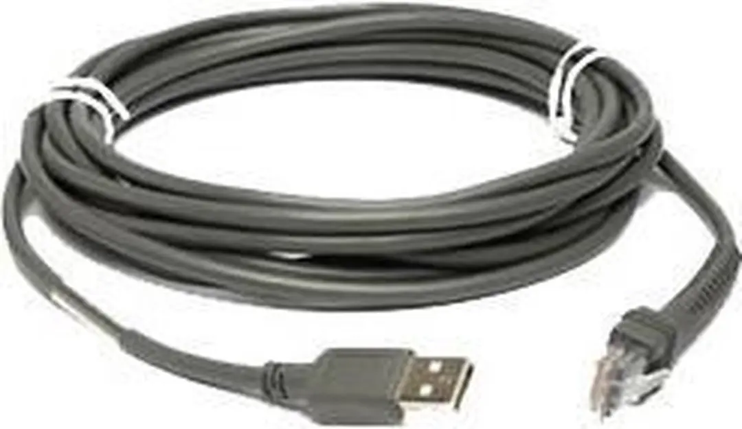 Zebra CBA-U10-S15ZAR USB naar RJ45 Kabel 4.5m - Grijs - afbeelding 2 van 3
