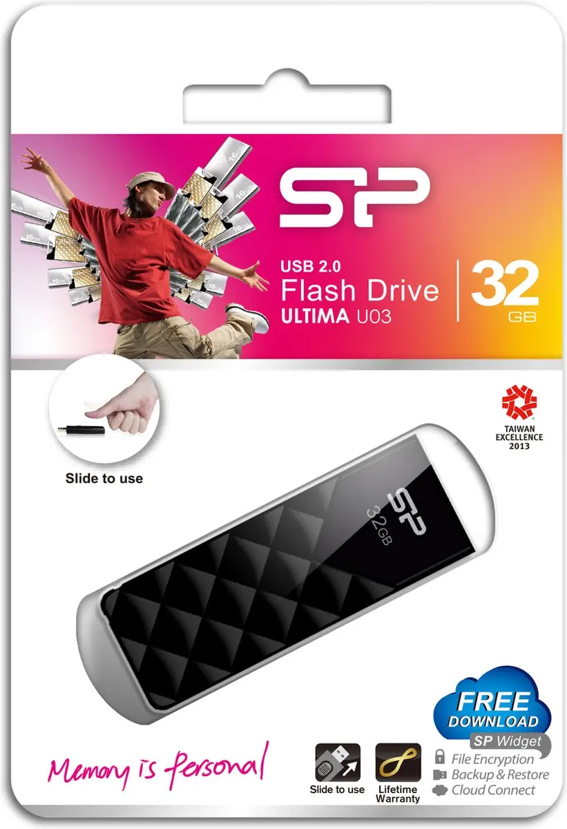 Silicon Power Ultima U03 USB-stick 32GB - Zwart - afbeelding 3 van 5