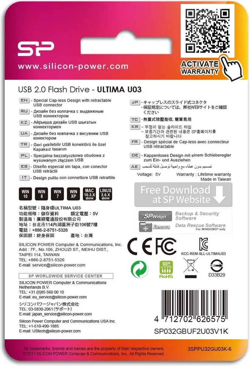 Silicon Power Ultima U03 USB-stick 32GB - Zwart - afbeelding 4 van 5