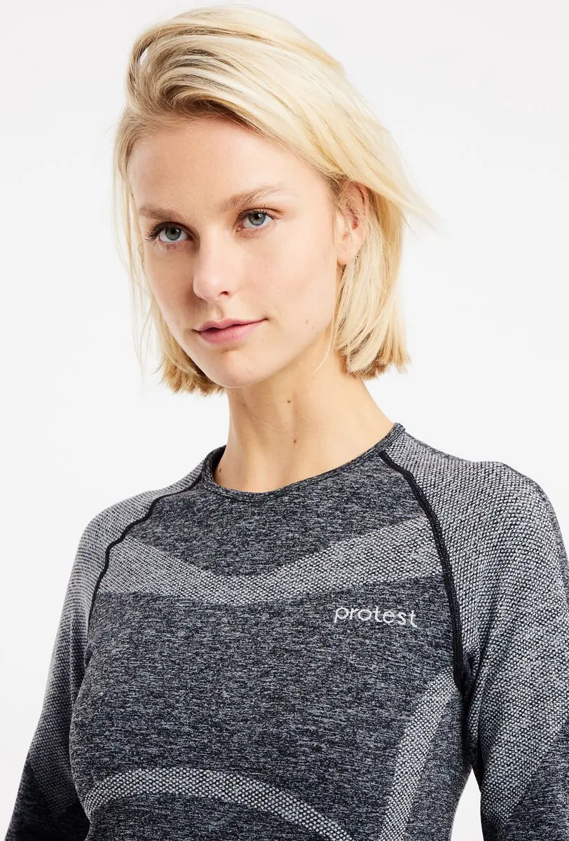 Protest PRTKombu Thermoshirt Dames Lange Mouw - M/L - Dark Grey Melee - afbeelding 5 van 6