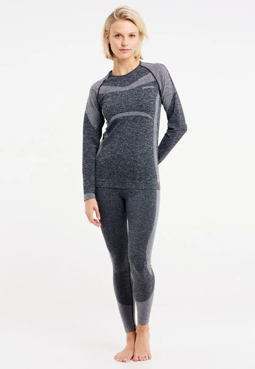 Protest PRTKombu Thermoshirt Dames Lange Mouw - M/L - Dark Grey Melee - afbeelding 3 van 6