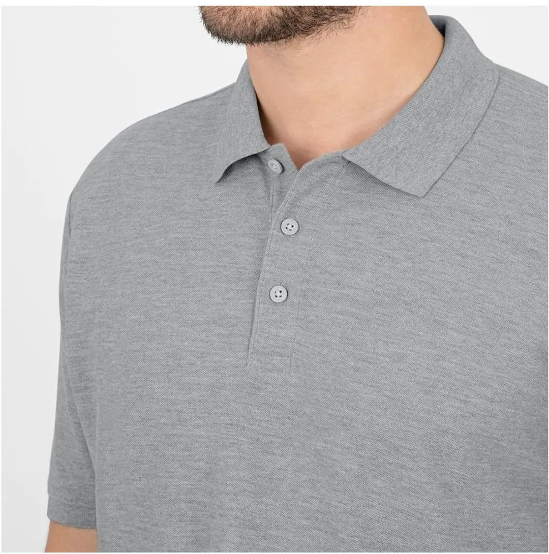 JAKO Organic Polo Heren - Lichtgrijs L