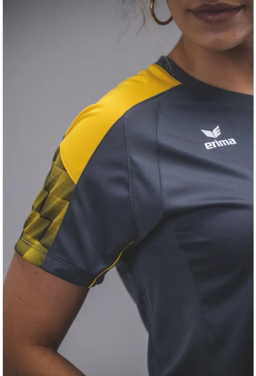 Erima Evo Star T-shirt Kinderen - 128 - Grijs/Geel