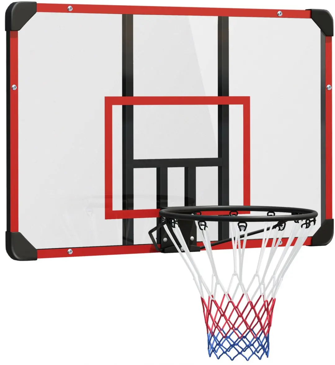 SPORTNOW-Basketballkorb-Stahl, Kunststoff-113L x 61B x 73H cm-Schwarz+Transparen
