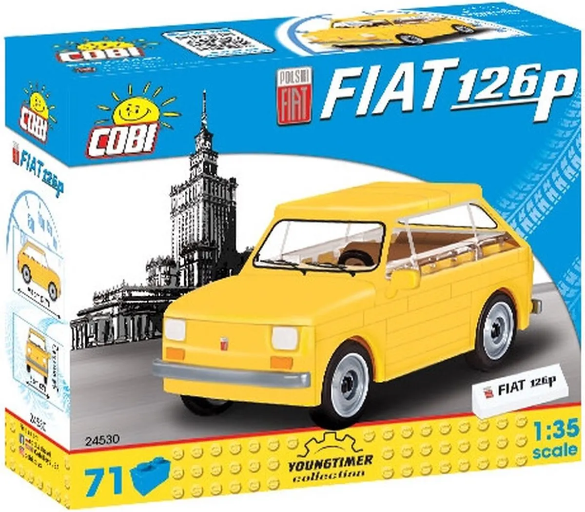 Cobi Youngtimer Fiat 126p Bouwpakket 1:35 - Geel - 71-delig