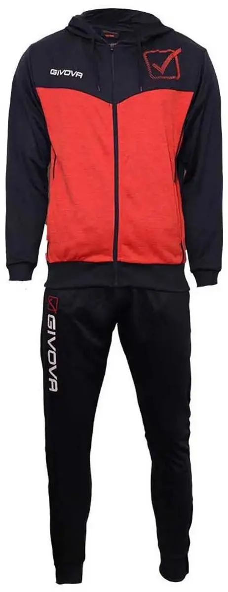 Givova Visa Melange Trainingspak - Rood/Zwart S