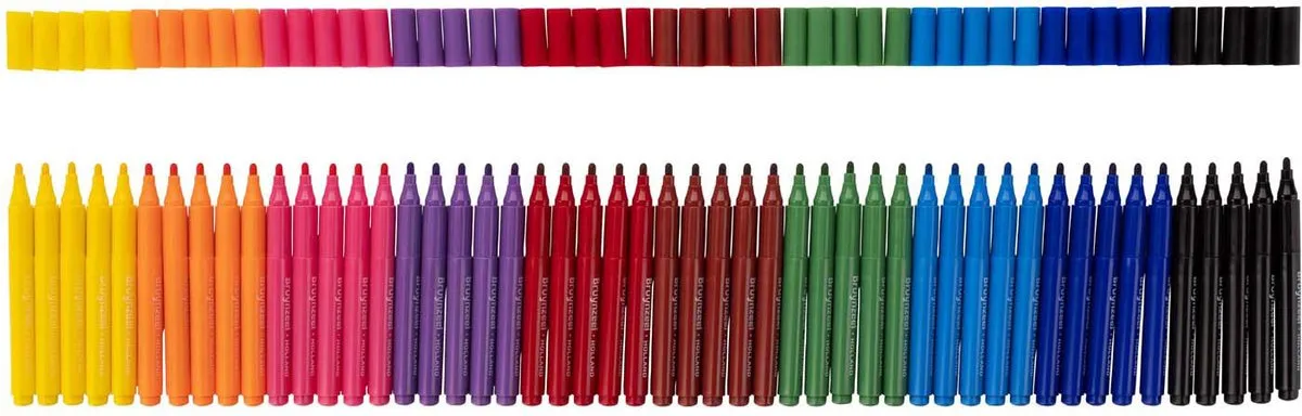 BRUYNZEEL Triple Blik Viltstiften - 50 Kleuren Multicolor