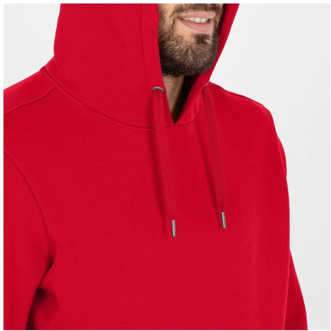 JAKO Organic Sweater Met Kap Heren - Rood - Maat S