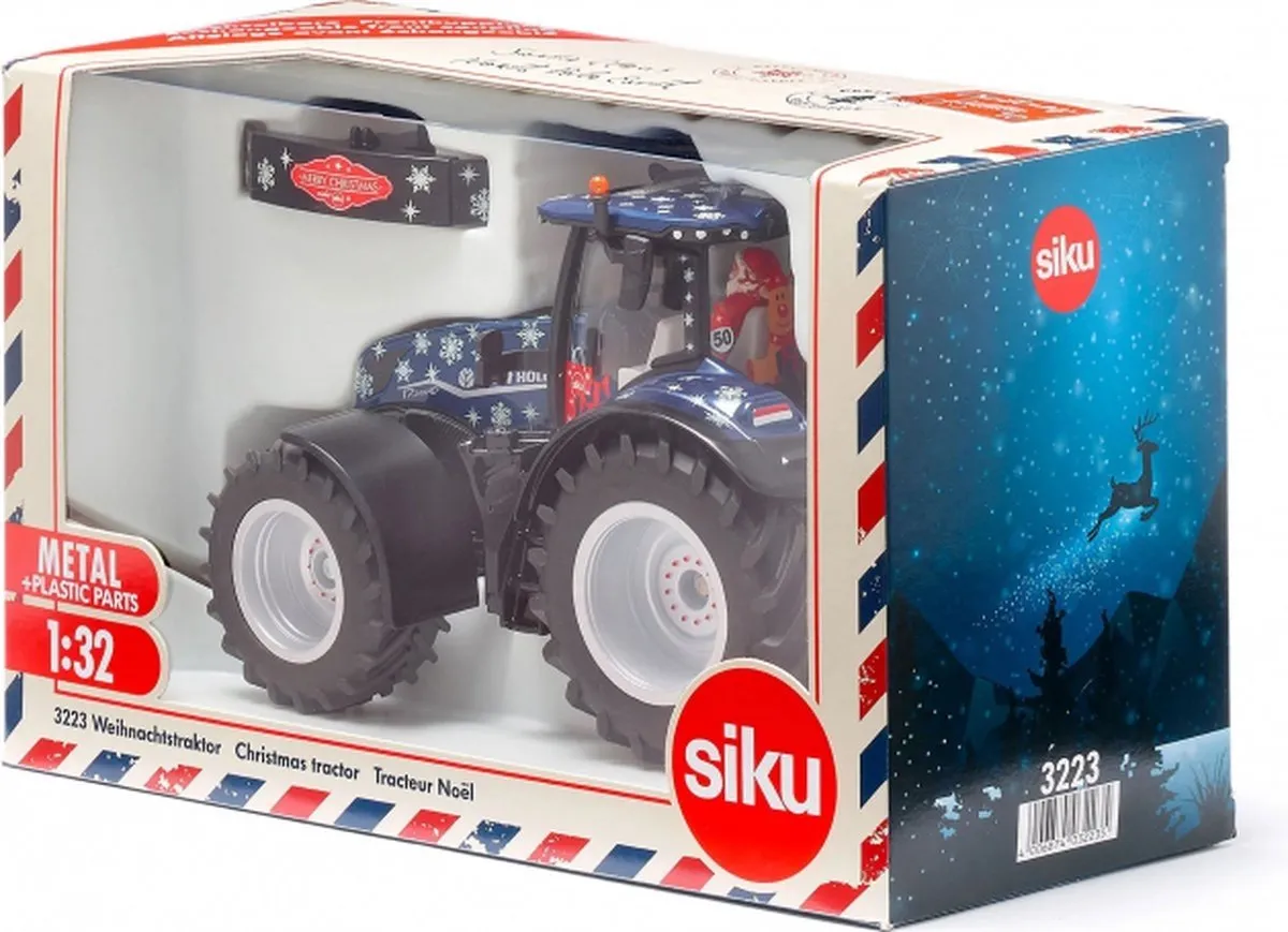 SIKU New Holland Kerst Tractor 1:32 - Blauw