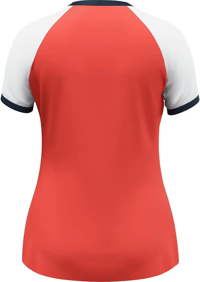 Jako Dynamic Shirt Korte Mouw Dames - Koraal/Wit/Marine S
