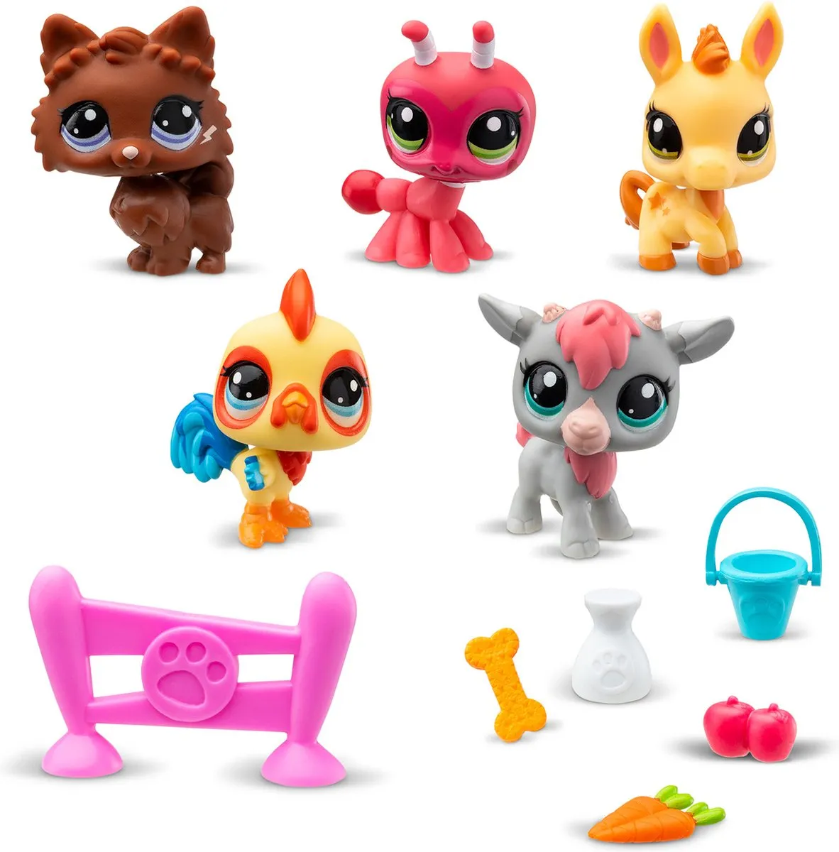 Bandai Littlest Pet Shop Boerderij Verzamelset - 5 Figuren - Multicolor