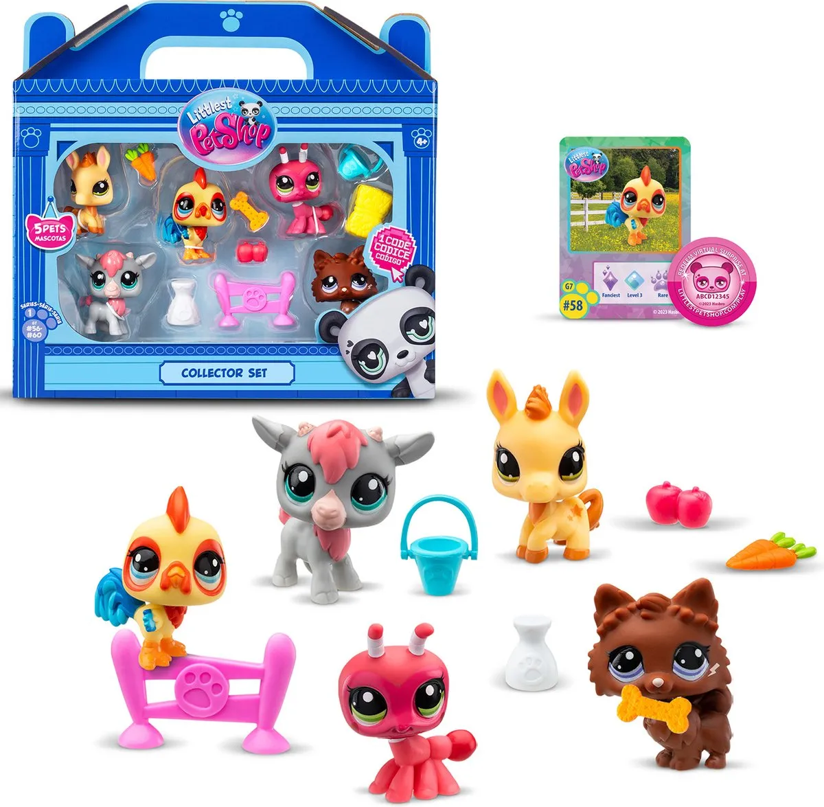 Bandai Littlest Pet Shop Boerderij Verzamelset - 5 Figuren - Multicolor