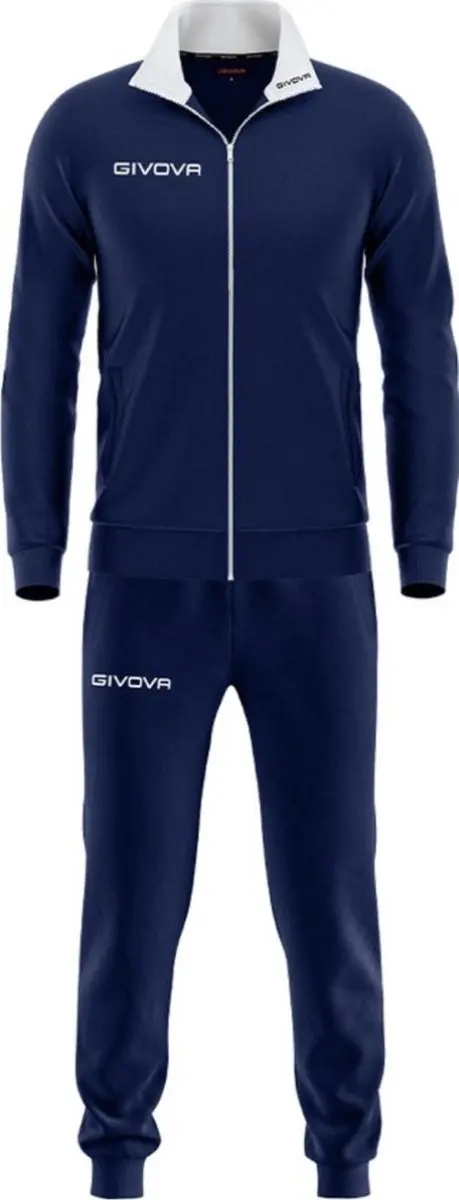 Givova trainingspak Navy Blauw/Wit, zijzakken