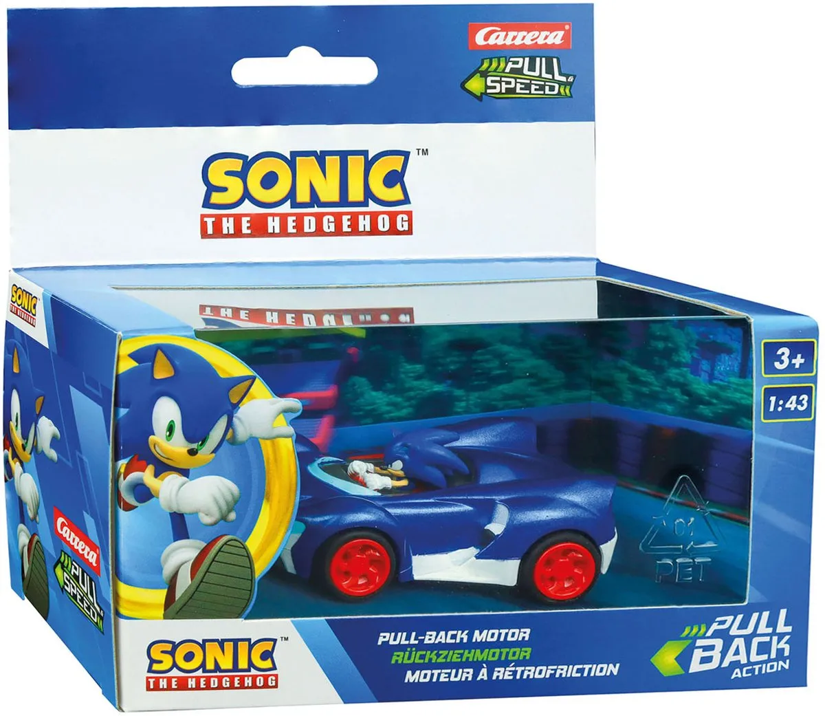 Carrera Sonic the Hedgehog Speed Star Pull-Back Auto 1:43 - Multi