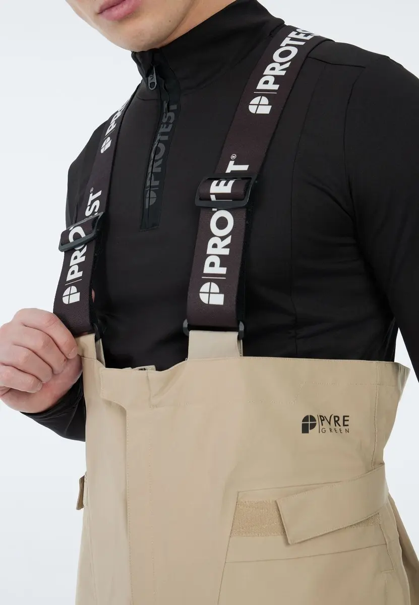 Protest Prtbase Skibroek Heren Salopette 20K - Bamboo Beige - afbeelding 4 van 6