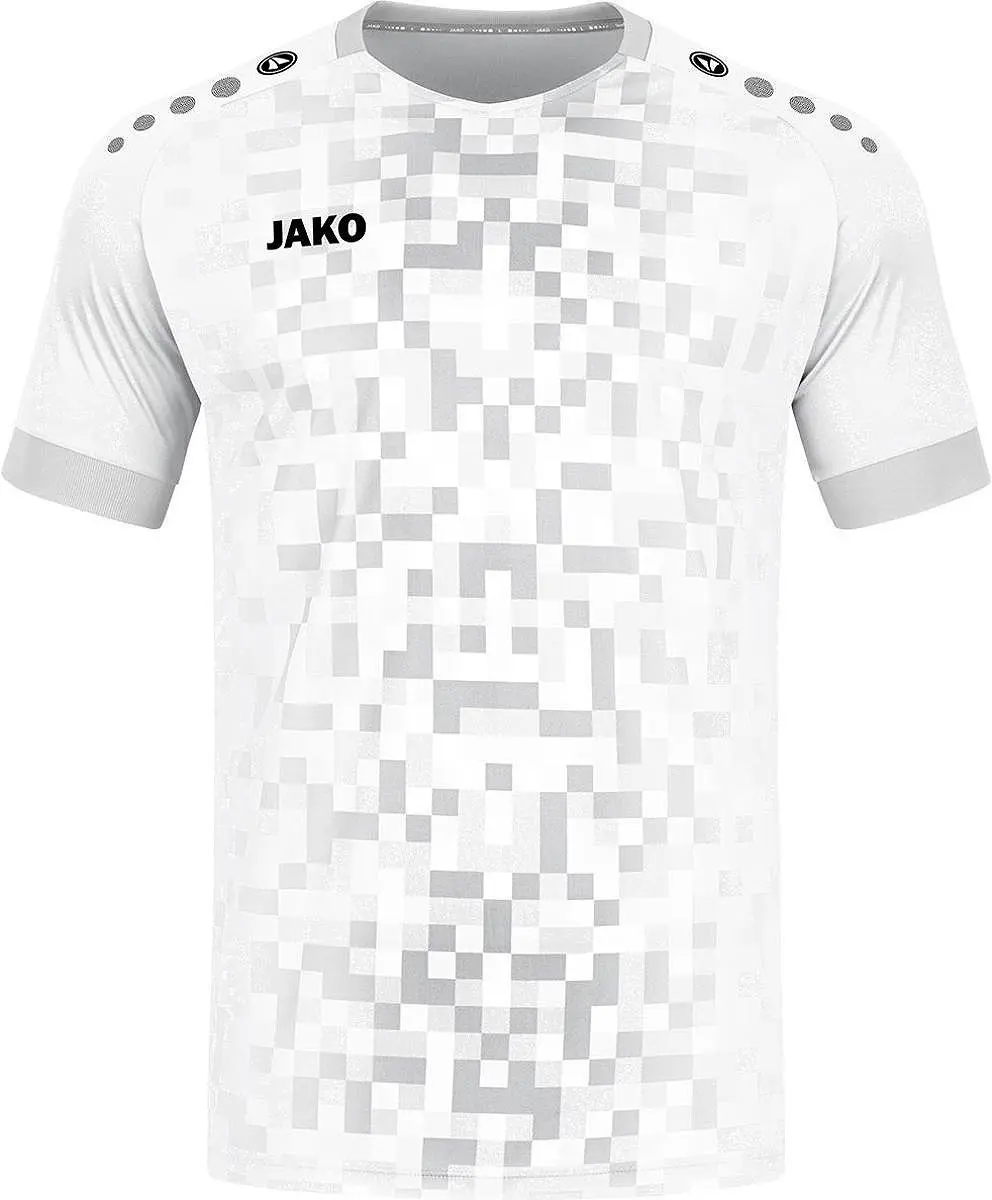 JAKO Pixel Shirt Korte Mouw Kinderen 140 - Wit