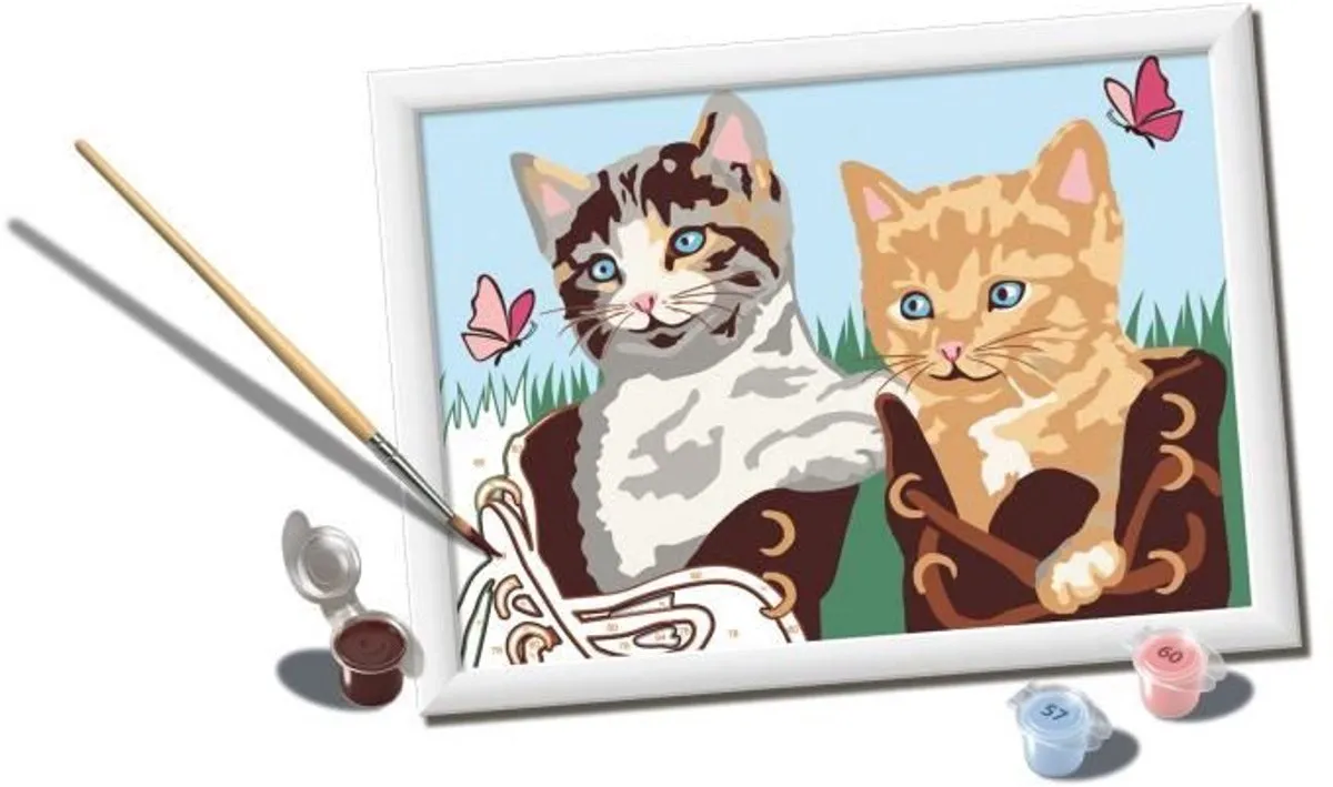Ravensburger CreArt Kids Kittens en Schoenen Schilderset 18x24cm - Multicolor