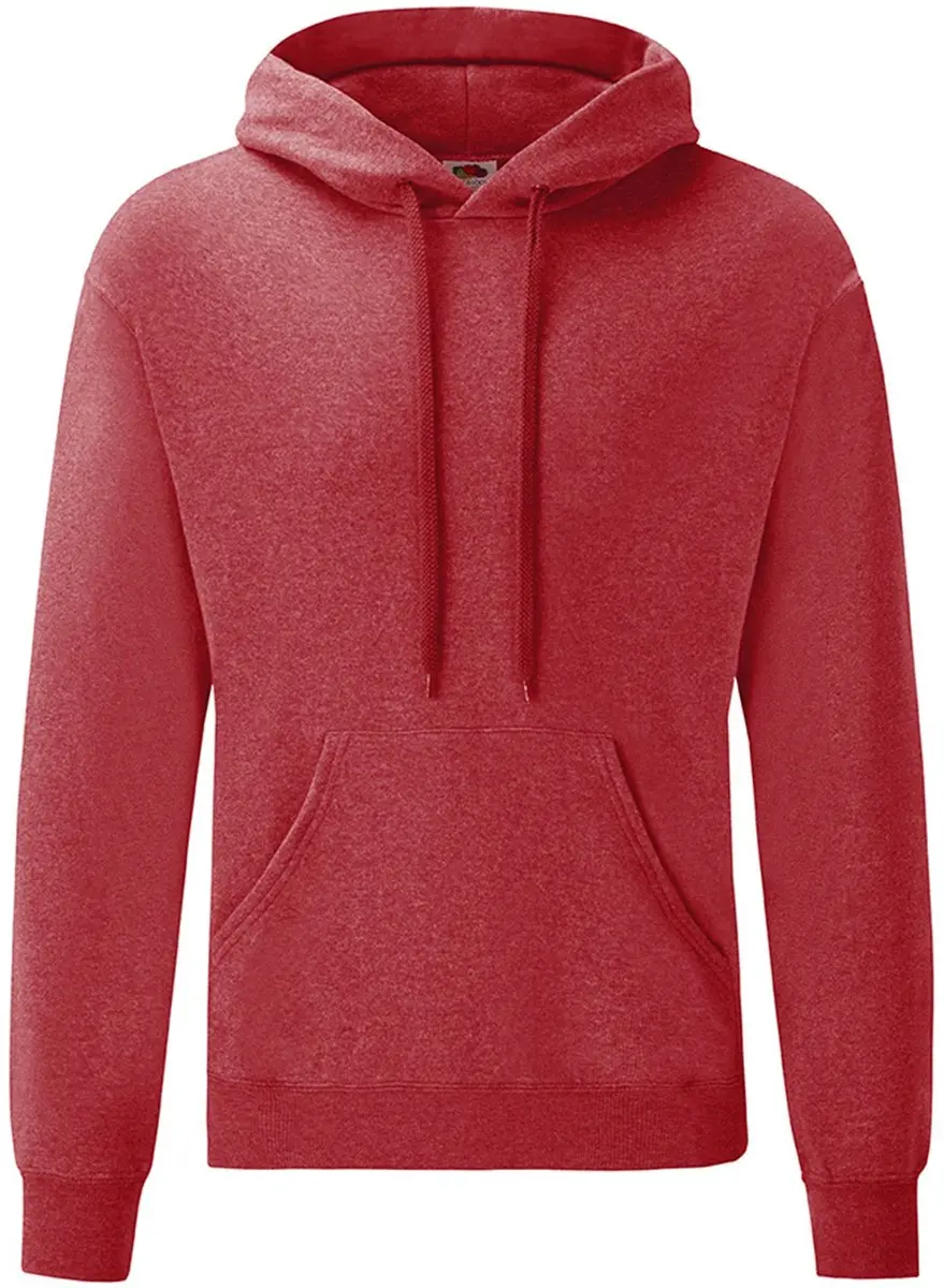 Sweatshirt Fruit Of The Loom Klassieke Rojo Jaspeado met capuchon voor volwassen