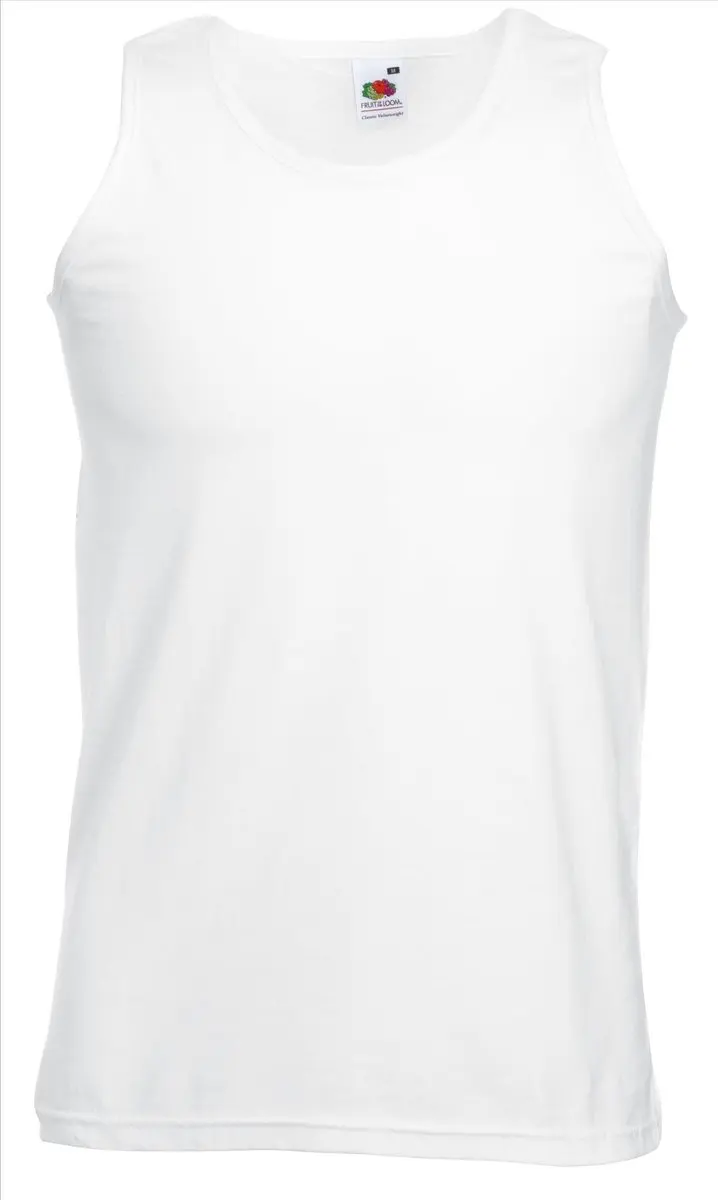 Set 2 stuks Witte Tanktop / sportshirt Fruit of the Loom maat XXXXXL