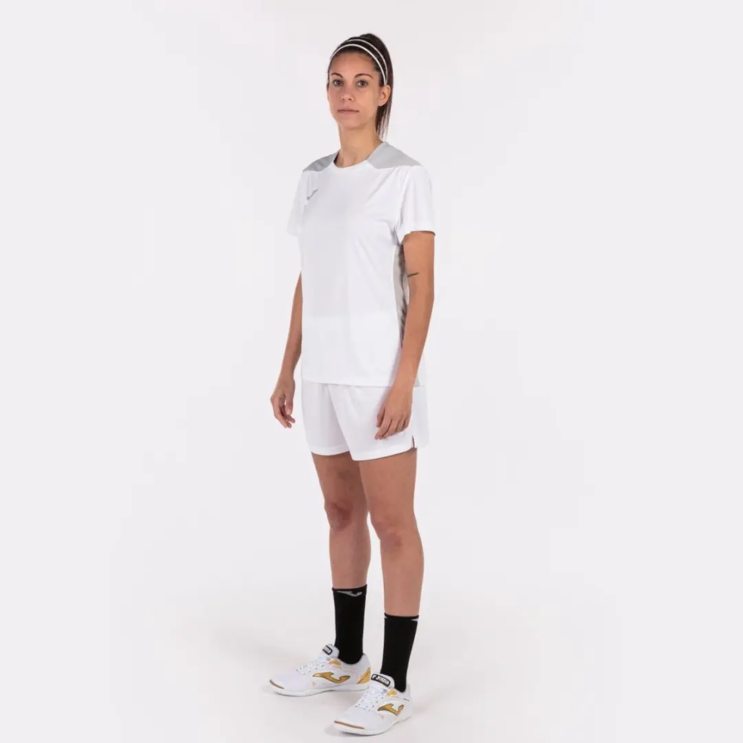 Joma Championship VI Dames Shirt Korte Mouw - L - Wit/Zilver - afbeelding 5 van 6