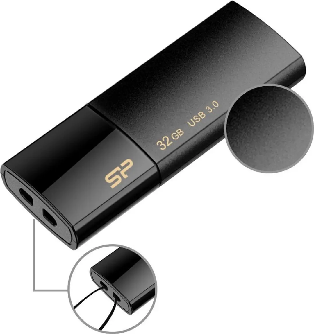 Silicon Power Blaze B05 USB-stick 32GB - Zwart - afbeelding 6 van 6