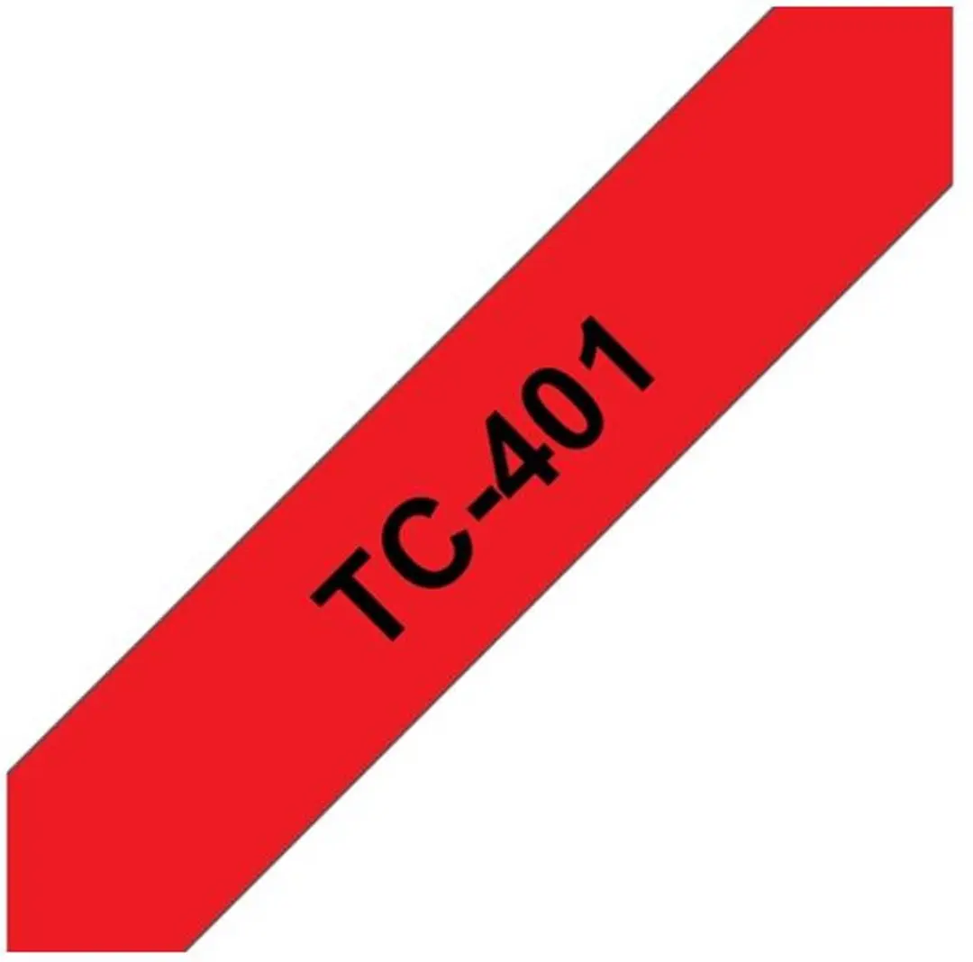 Brother TC-401 Transferband 12mm - Zwart/Rood