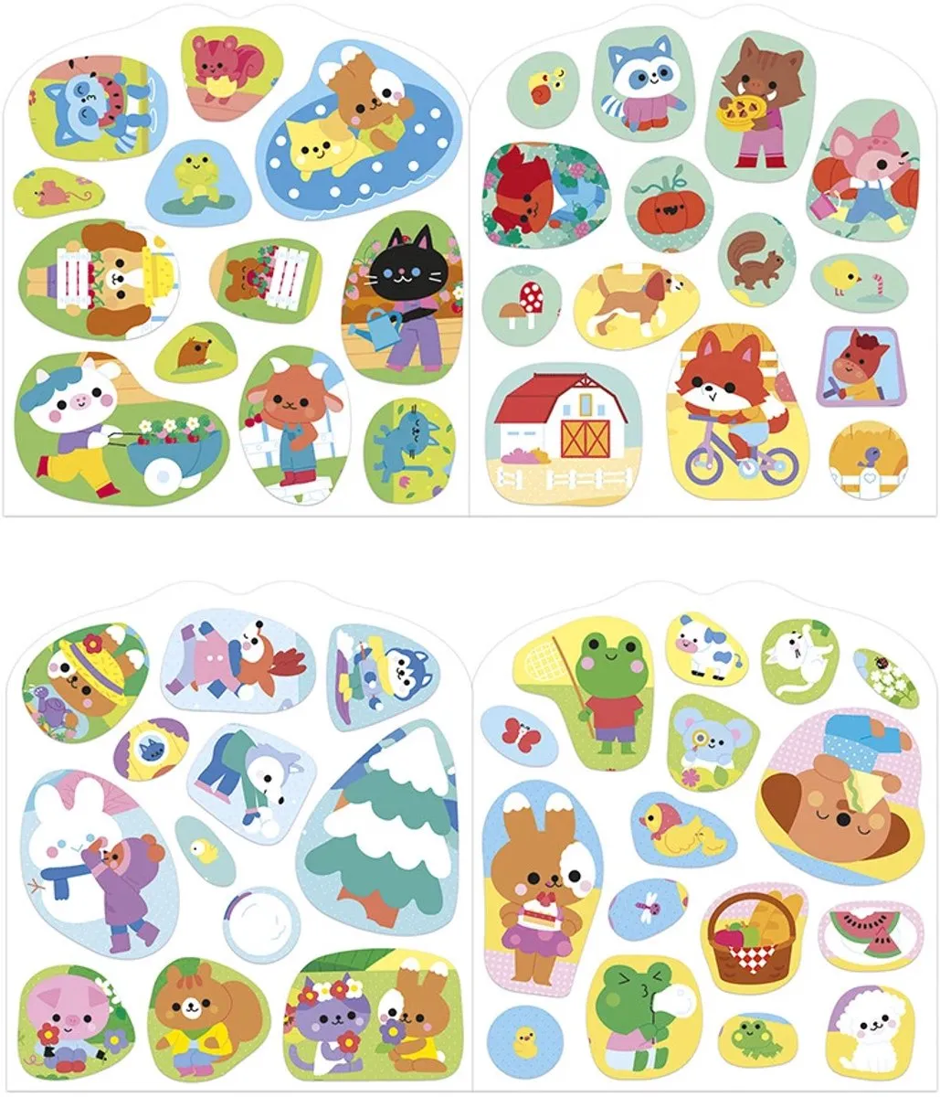 Janod Stickerboek Het Platteland - 12 Pagina's - 8 Stickerpagina's - Multicolor
