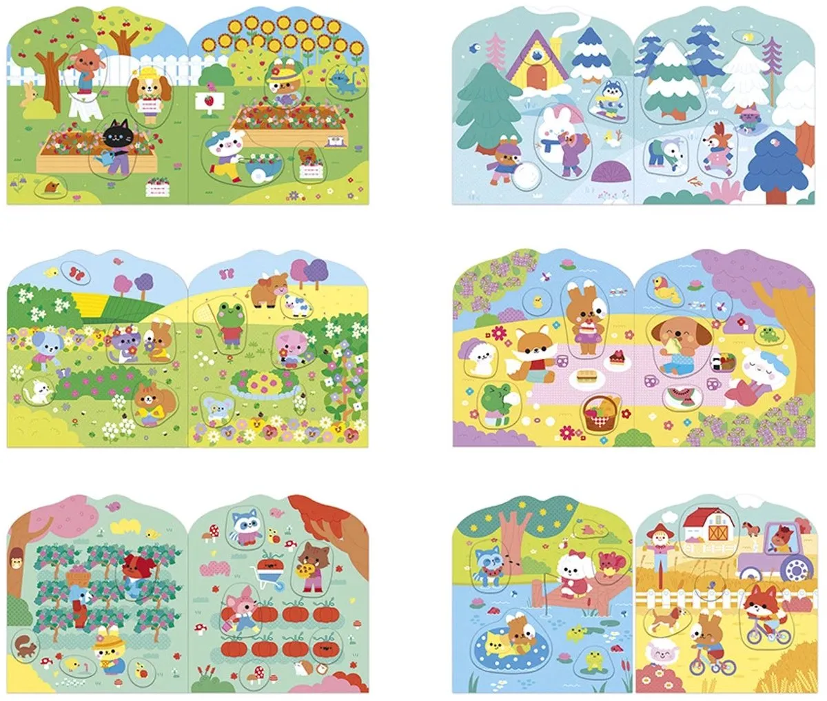 Janod Stickerboek Het Platteland - 12 Pagina's - 8 Stickerpagina's - Multicolor