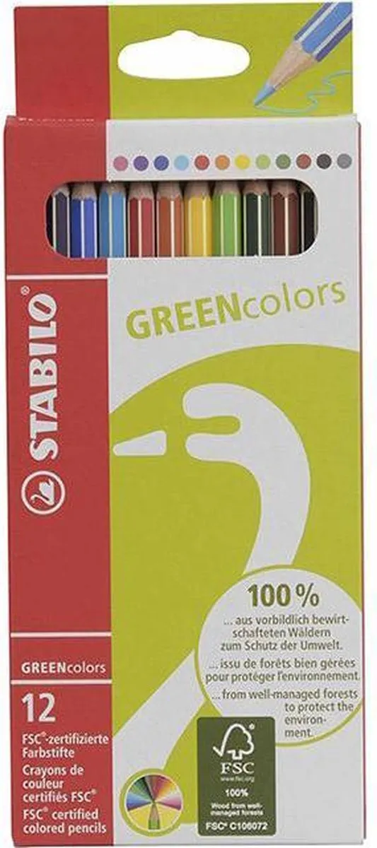 STABILO GREENcolors Kleurpotloden - 12 Stuks