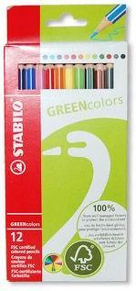 STABILO GREENcolors Kleurpotloden - 12 Stuks