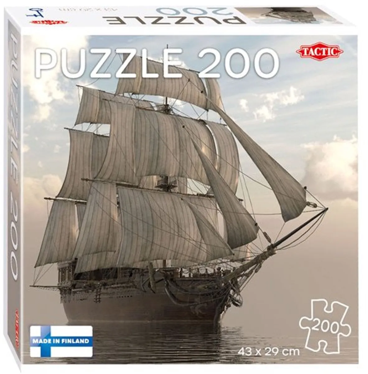 Tactic Sailboat at Sea Puzzel 200 Stuks - Scandinavisch Zeezicht