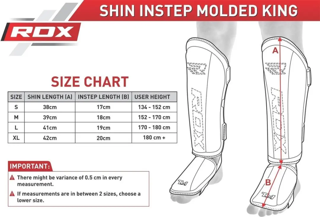 RDX Sports Shin Instep Molded KING - Rood - S