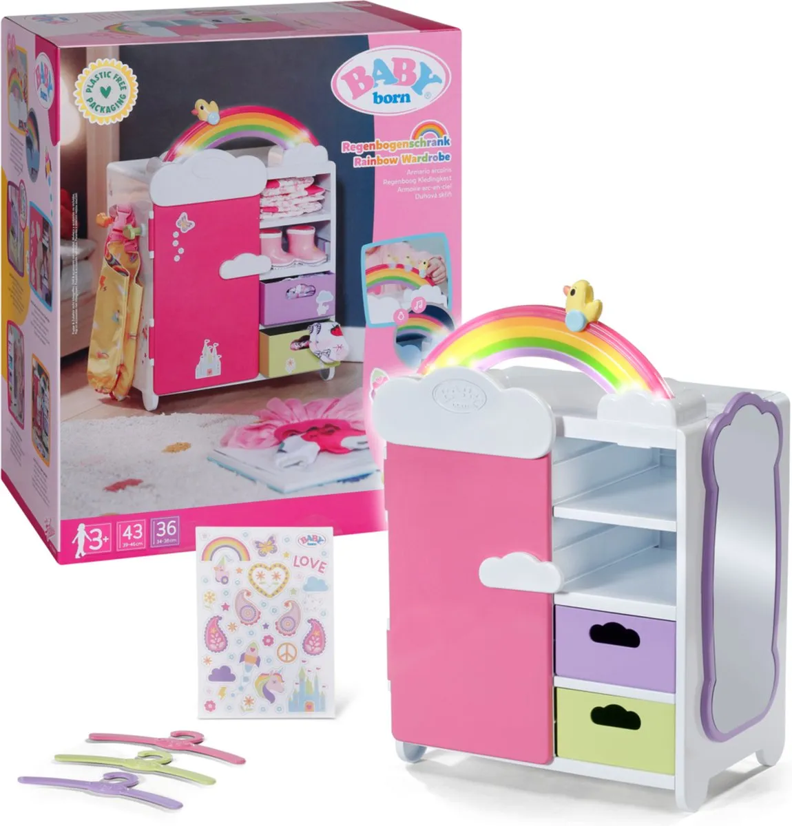 Baby Born Regenboogkledingkast 836040 - Multikleur